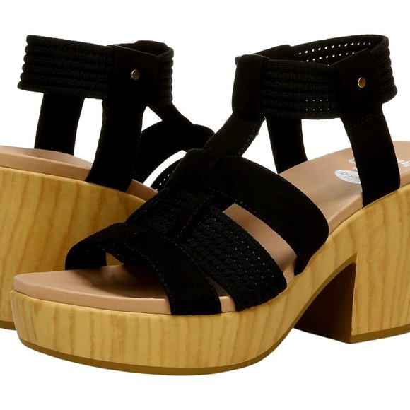 Dr. Scholl's Shoes - BNWT - NIB DR. SCHOLL'S BLOSSOM black / tan platform (9)
